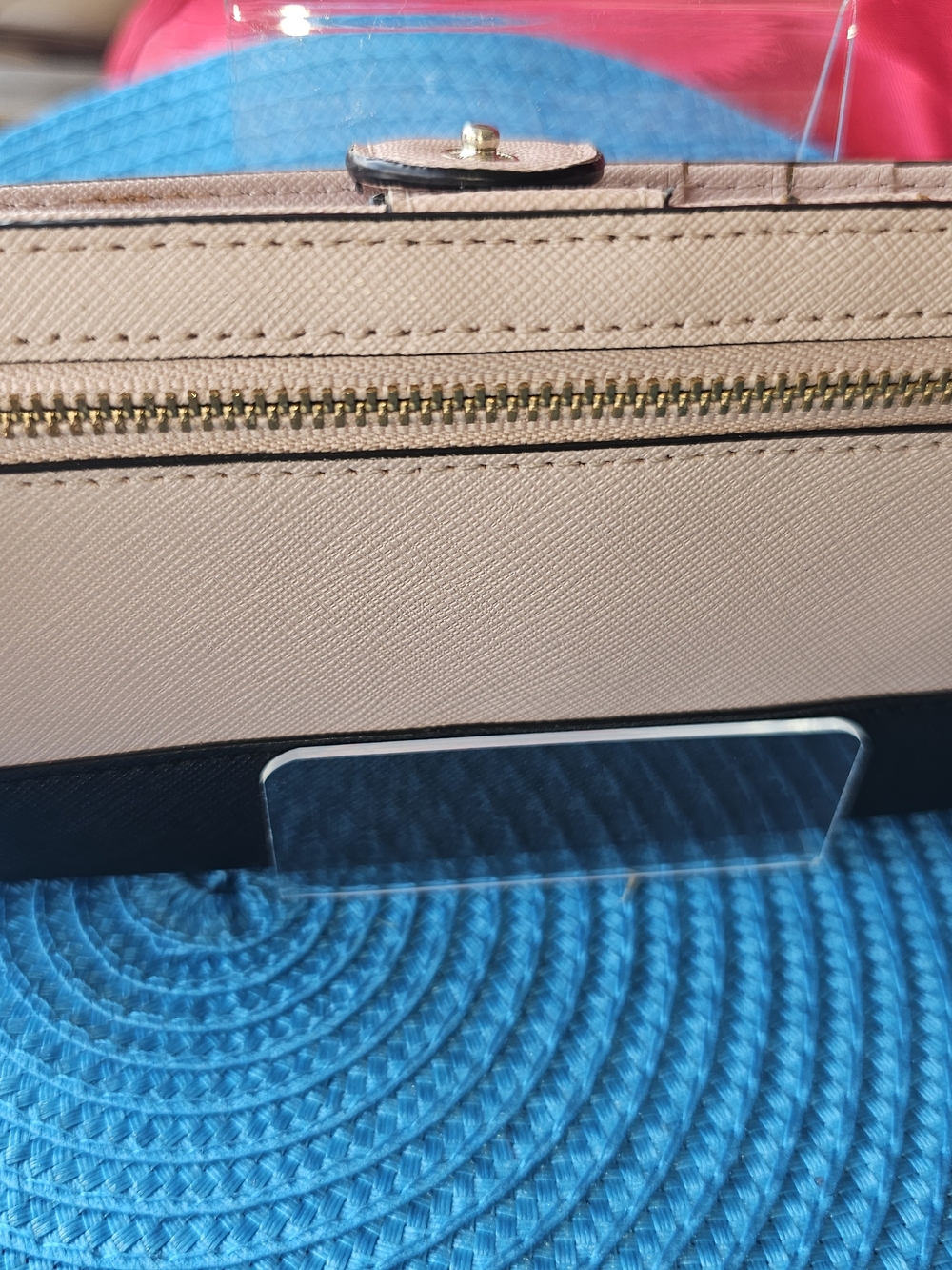 kate spade Light pink and Black Wallet with Gold Hardware